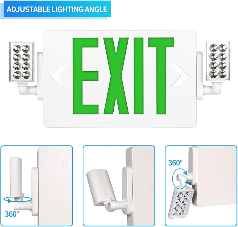Señales salida LED emergencia 120-277Vca batería doble cara