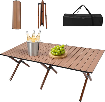 Mesa camping metal plegable alta carga para barbacoa