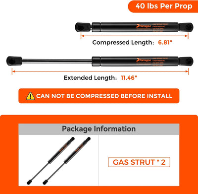 Puntales gas 11" 40lb para caja herramientas Cub Cadet