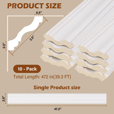 Moldura techo 10unid 40ft poliestireno blanco
