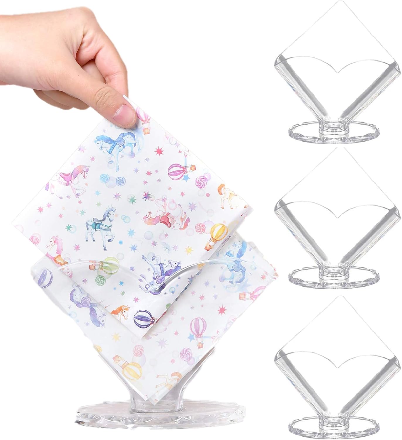 4 Pzas Servilletero Acrílico Transparente Mesa Cocina