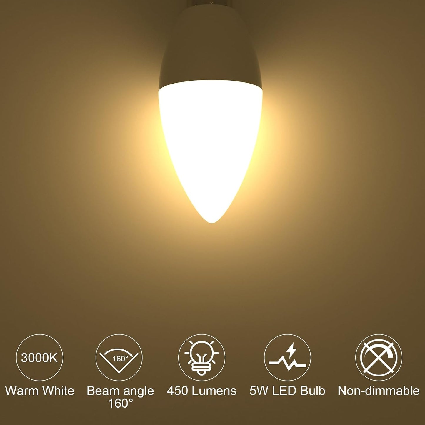 Bombillas LED E12 para candelabro 5W 3000K paquete 6