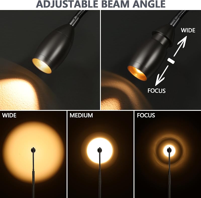 Lámpara pie LED 72" cuello cisne ajustable control táctil