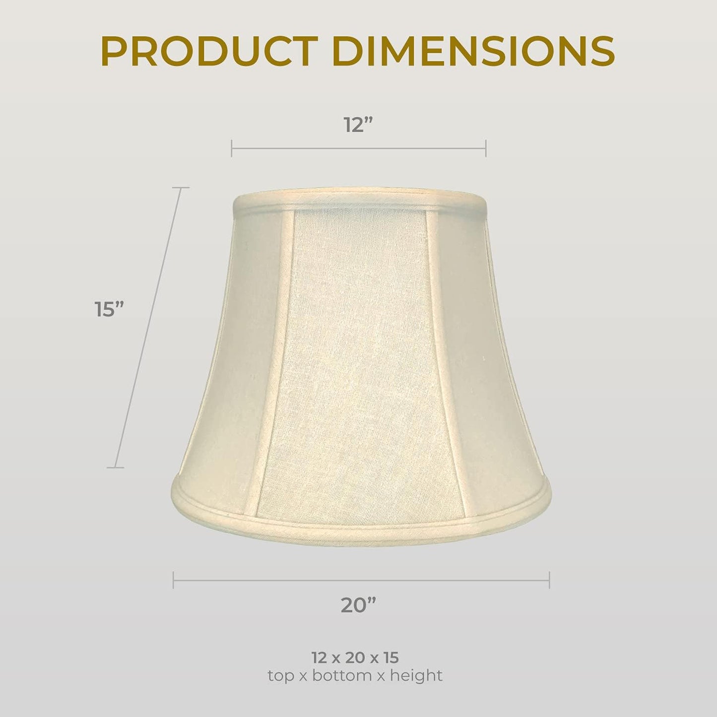 Pantalla campana modificada beige lino 12x20x15pulg