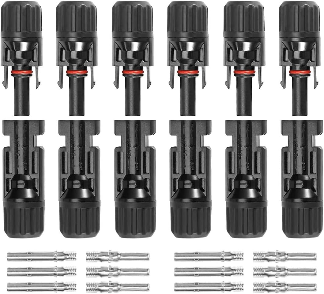 12 Conectores Cable Solar 10 AWG IP67 6 Pares MC4