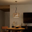 Lámpara colgante ratán 3 luces 15pulg para cocina dormitorio