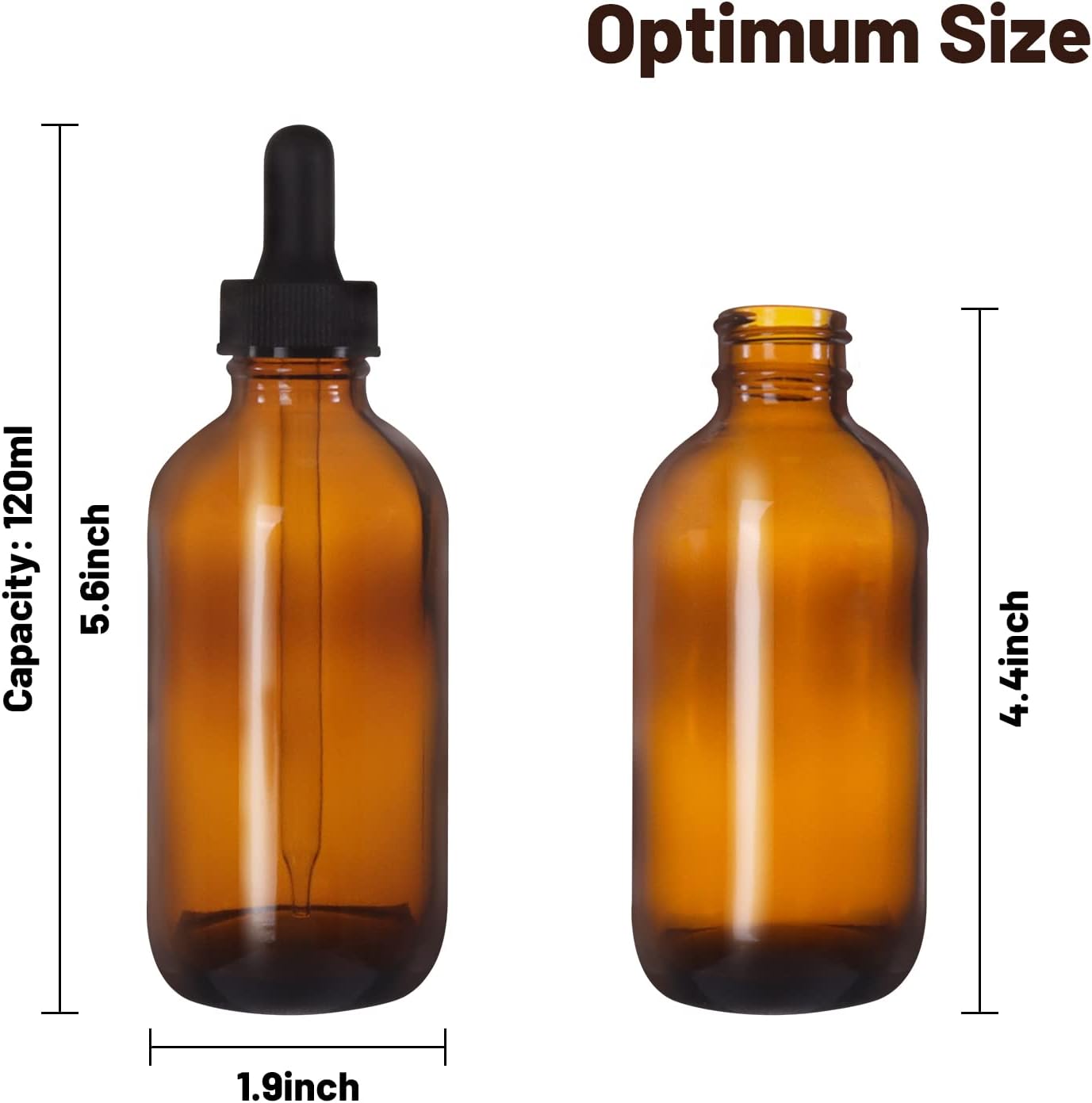 24 Botellas Vidrio Ámbar 4oz Cuentagotas