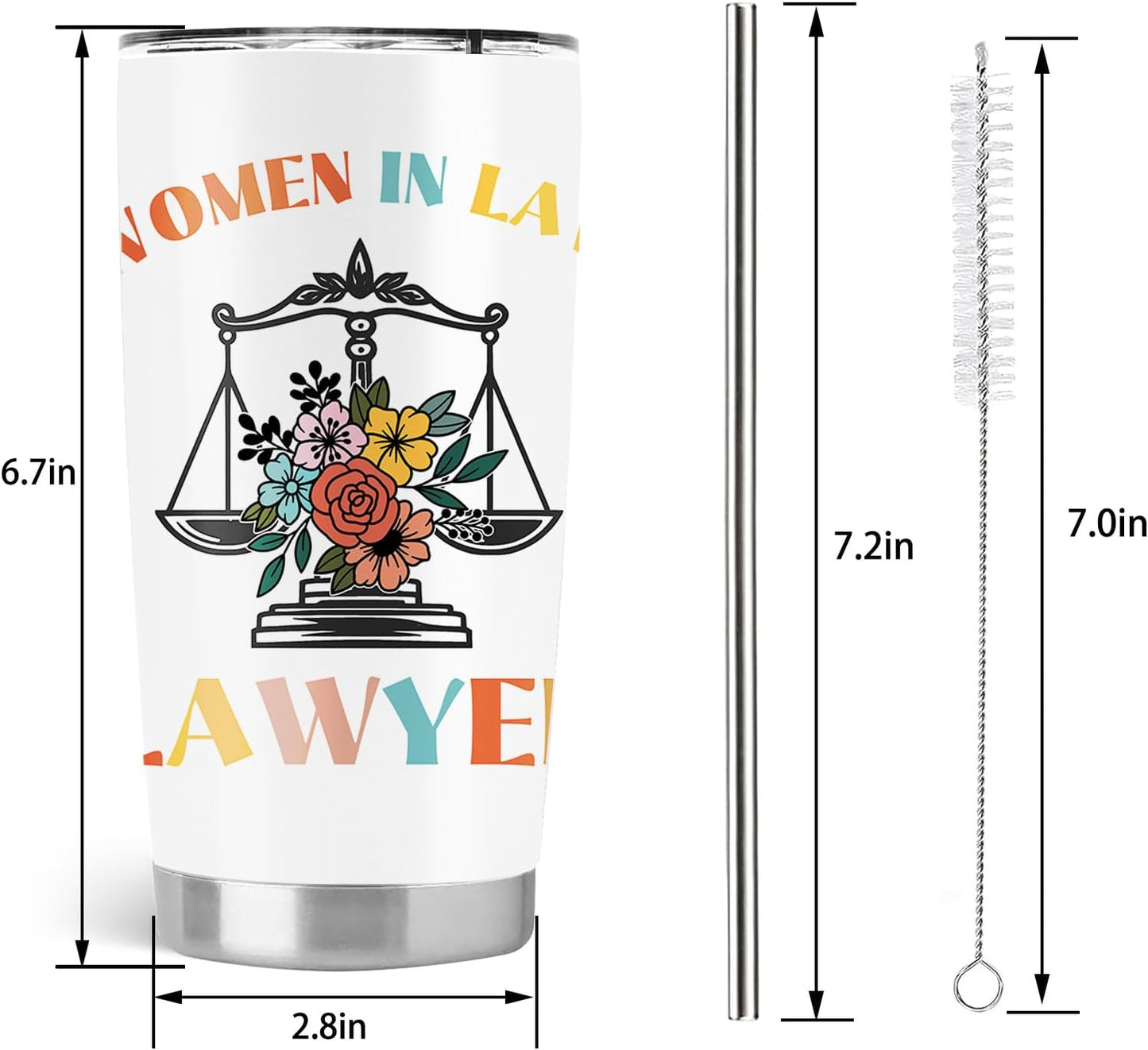 Taza acero inox 20oz con tapa y pajita graduación derecho