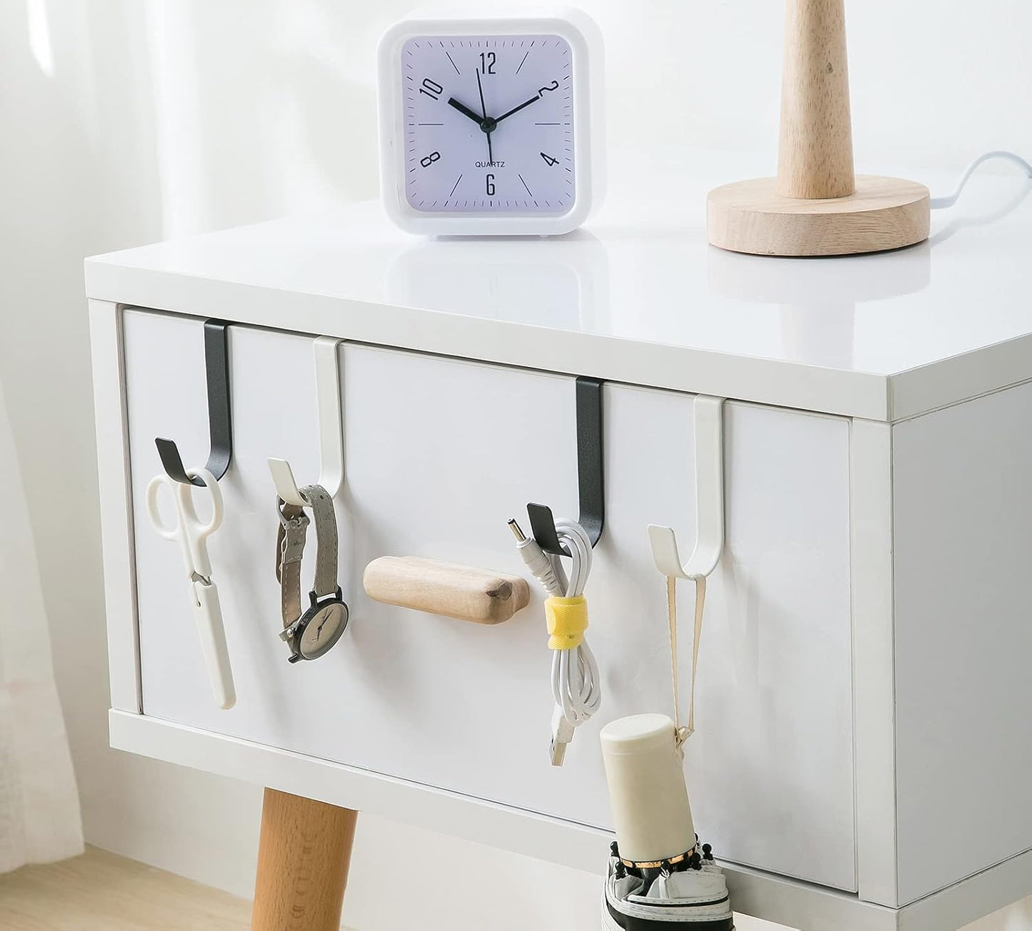 Ganchos puerta gabinete pack 10 blanco