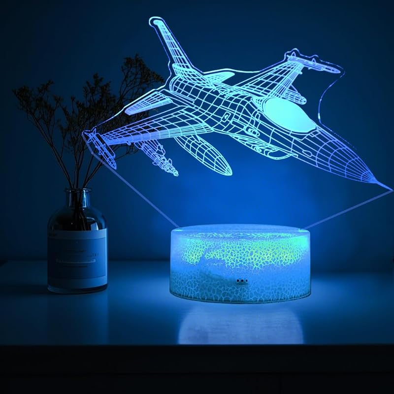 Luz Nocturna F-16 Viper Led 16 Colores Control Remoto