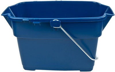 Cubo cuadrado 13,25L azul con asa vaciado resistente hogar