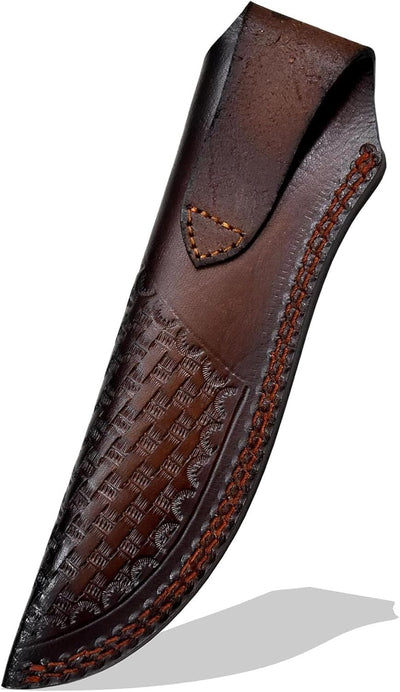 Funda cuero para cuchillo de caza marrón oscuro 7pulg