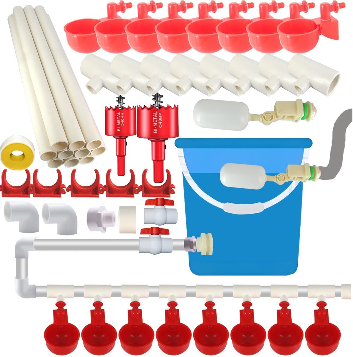 Sistema agua pollo automático para codornices pato