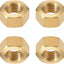 Tuercas hex M16x2mm latón color dorado set 4