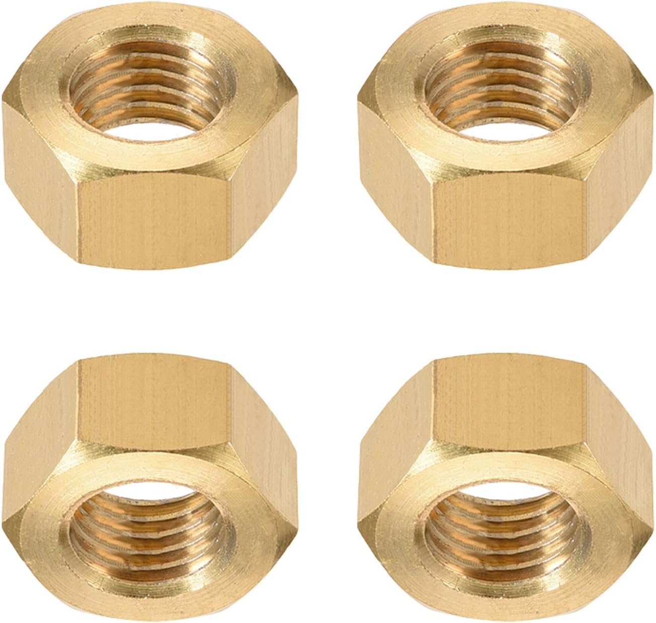 Tuercas hex M16x2mm latón color dorado set 4