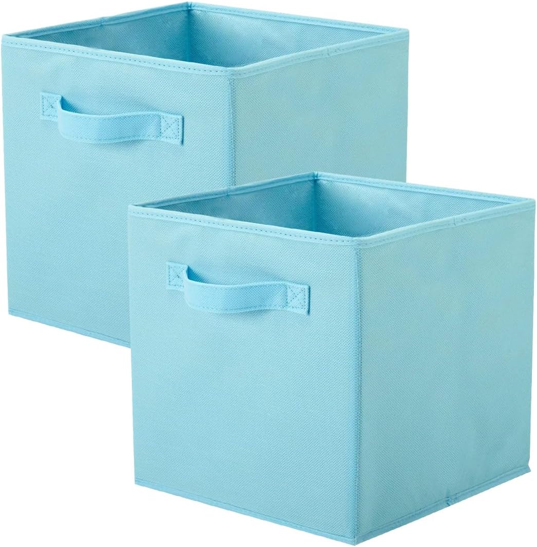 Cubos almacenamiento plegables Farbi azul 10.5x11x10.5"