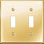 Cubierta interruptor luz doble palanca dorada pulida 4.50x4.56