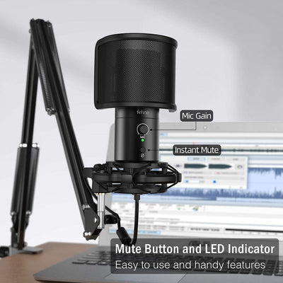 Kit micrófono USB para PC con botón silencio y soporte