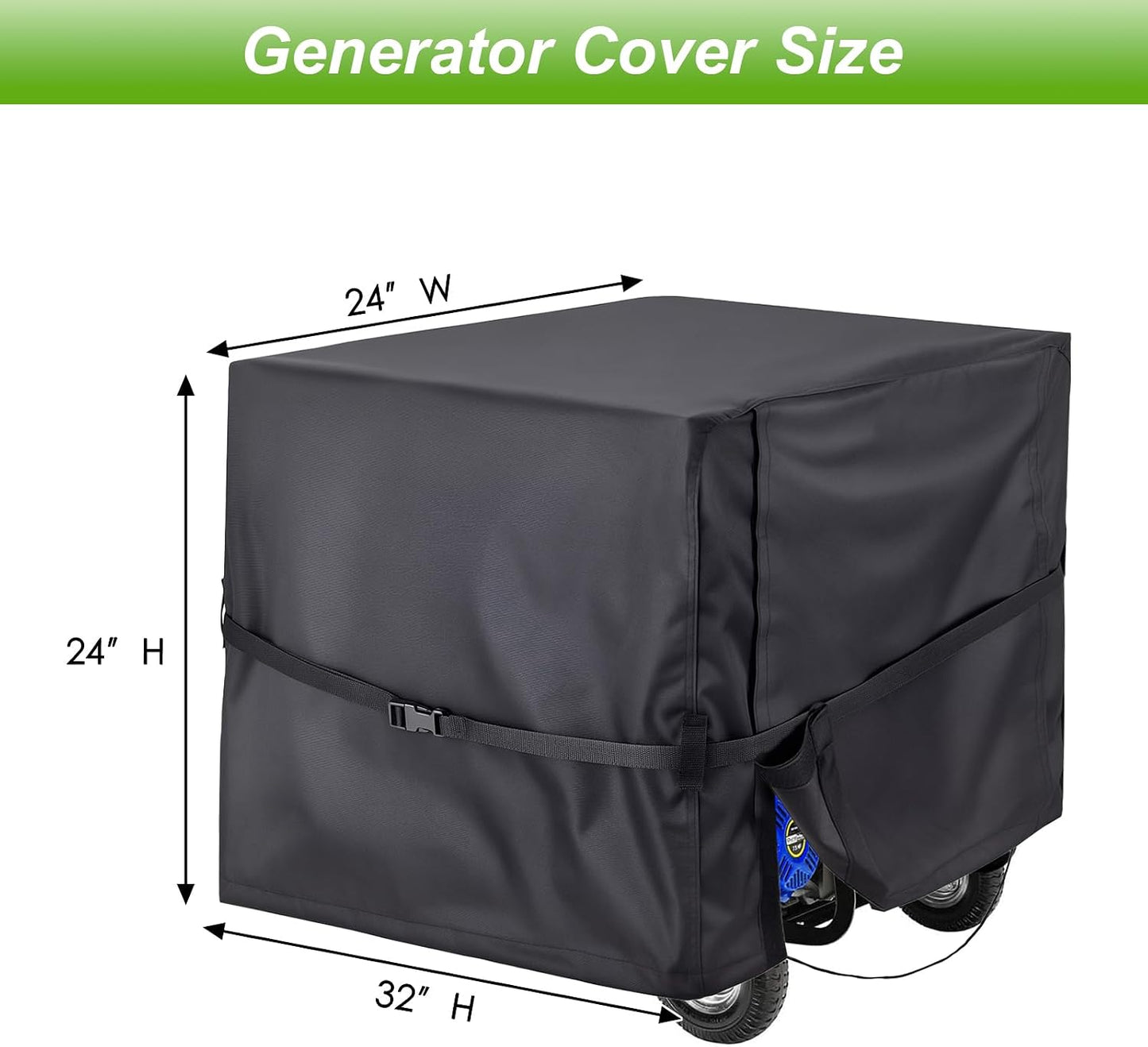Cubiertas generadores exteriores 900D Oxford 32x24x24pulg negro
