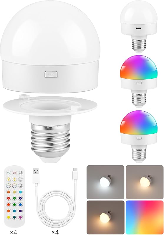 Bombillas LED RGB inalámbricas con control remoto 15 colores