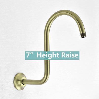 Cabezal ducha forma S 13pulg brazo extensible oro cepillado