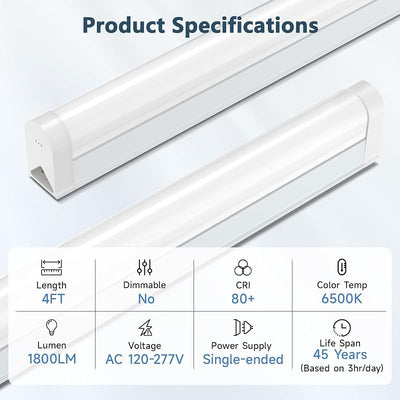 40 Luces LED T5 6500K 1800LM para Garaje Taller