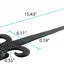 Bisagras puerta hierro forjado negro 15.5pulg Fleur De Lis