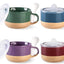 Set 4 Tazas Sopa Cerámica con Tapas y Asas Multicolor
