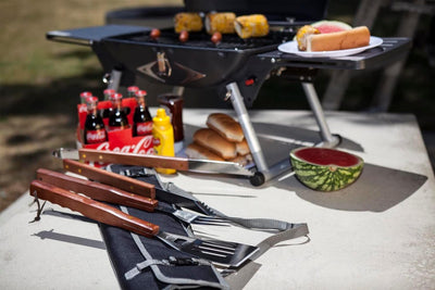Set 3 Pzas para Barbacoa Exteriores Negro Grises