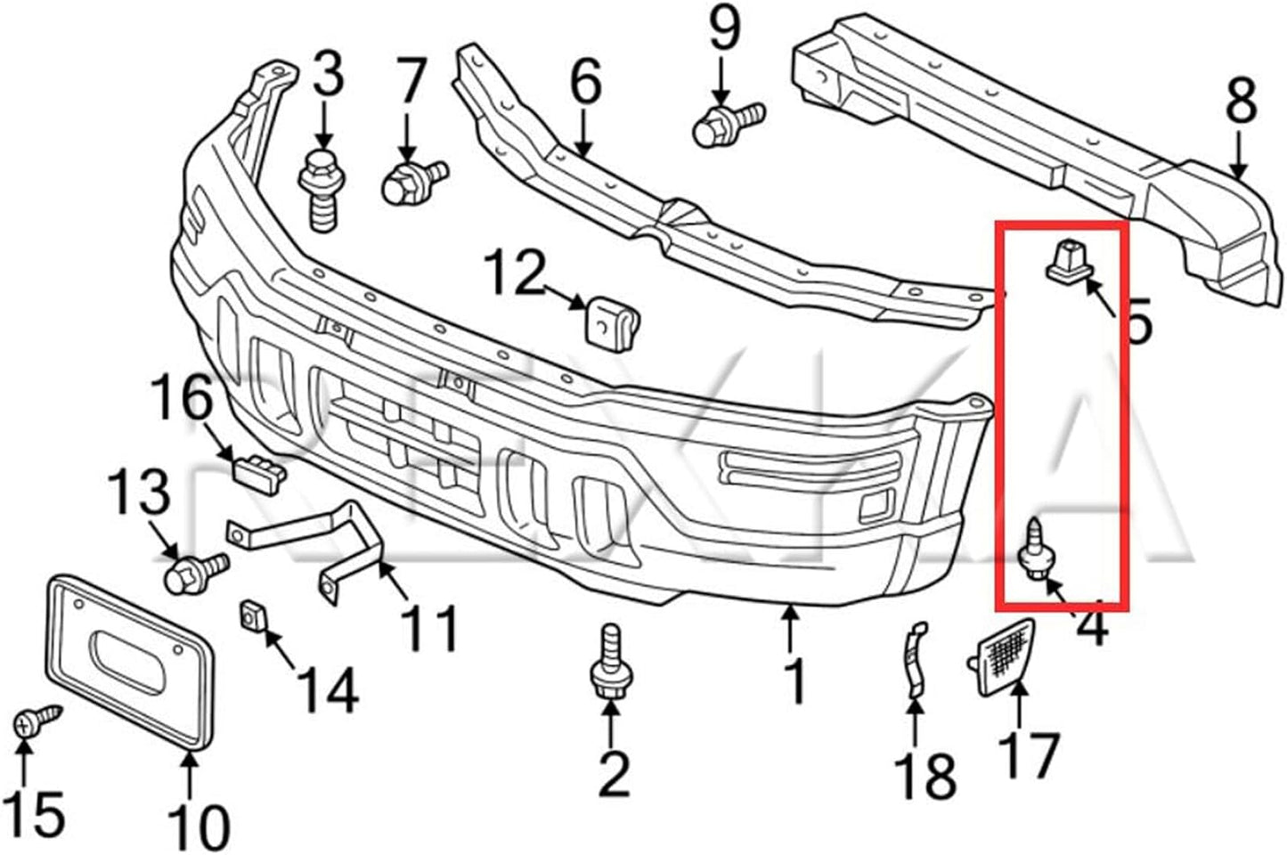 15 Set Tapa Parachoques Honda Accord CR-V Civic