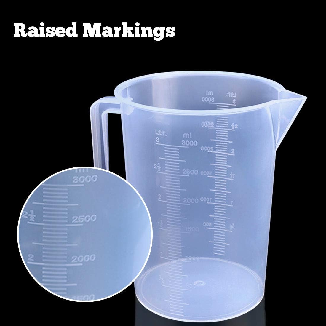 Vaso medidor plástico 101.4oz transparente con mango y boquilla