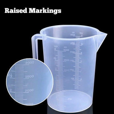 Vaso medidor plástico 101.4oz transparente con mango y boquilla
