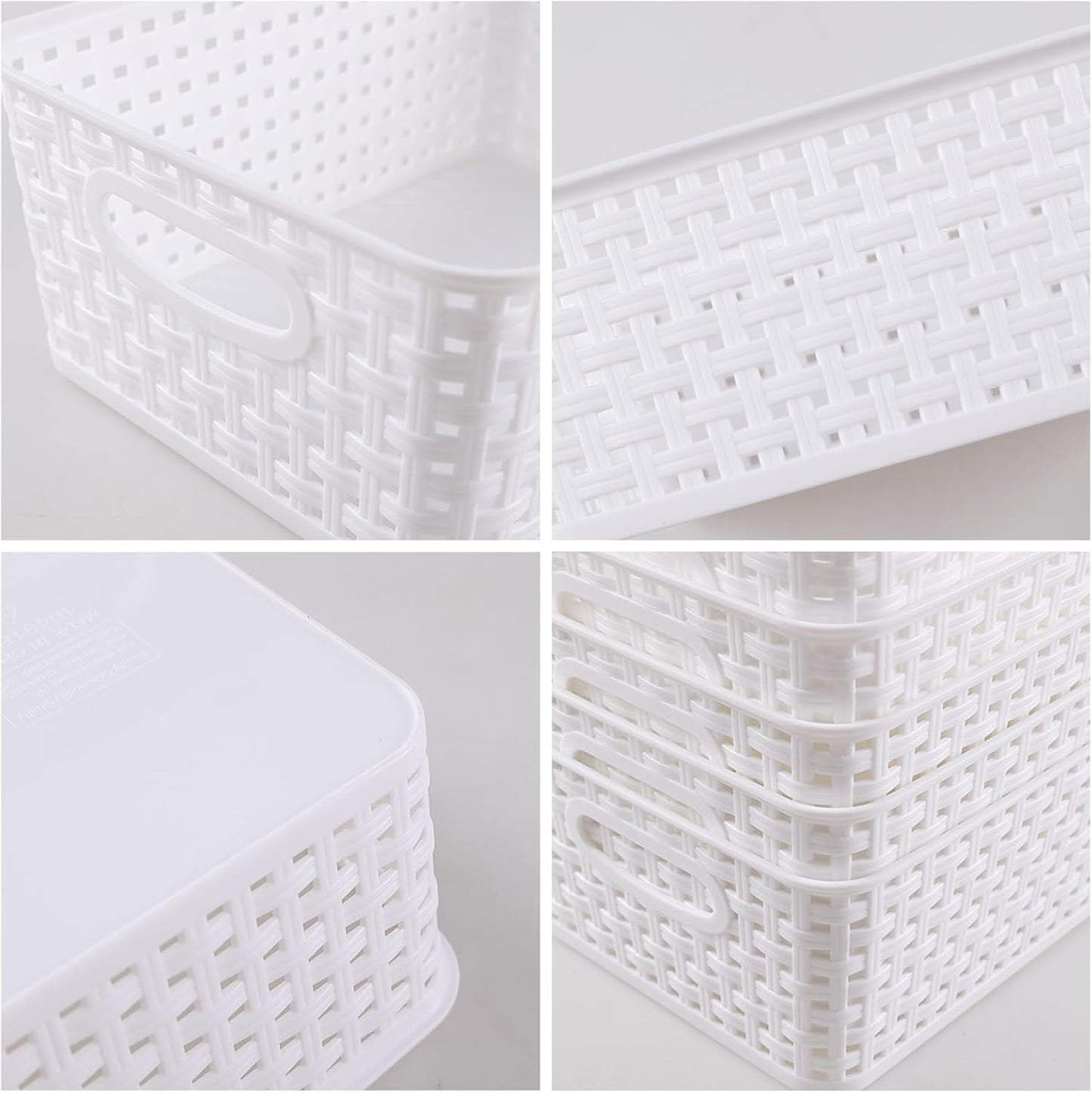Cestas tejidas plástico organiz. 10x7.5" set 6