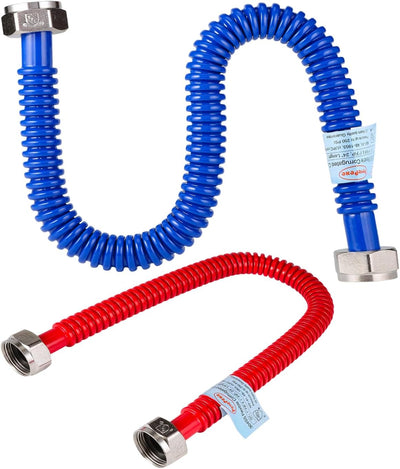 Manguera FIP 3/4 24pulg acero inox conector flexible rojo azul