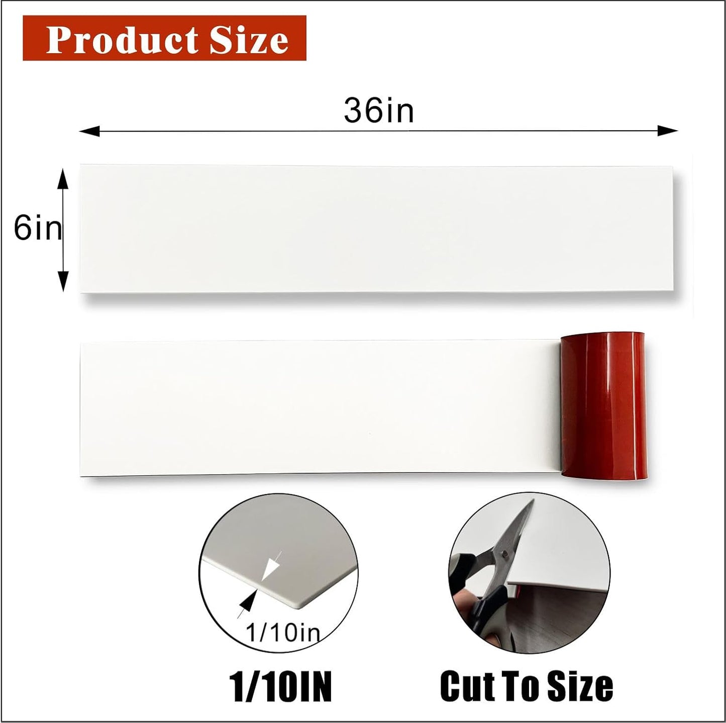 2 Placas Silicona Autoadhesivas para Puerta 6x36pulg Blanco