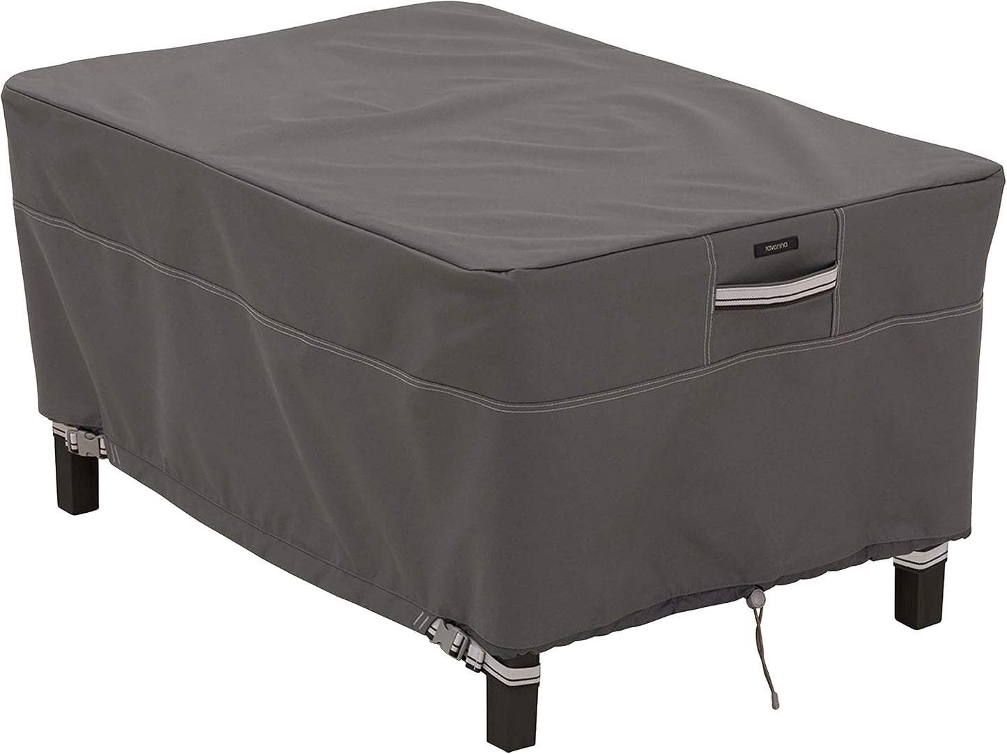 Funda mesa lateral u otomana rectangular gris topo S