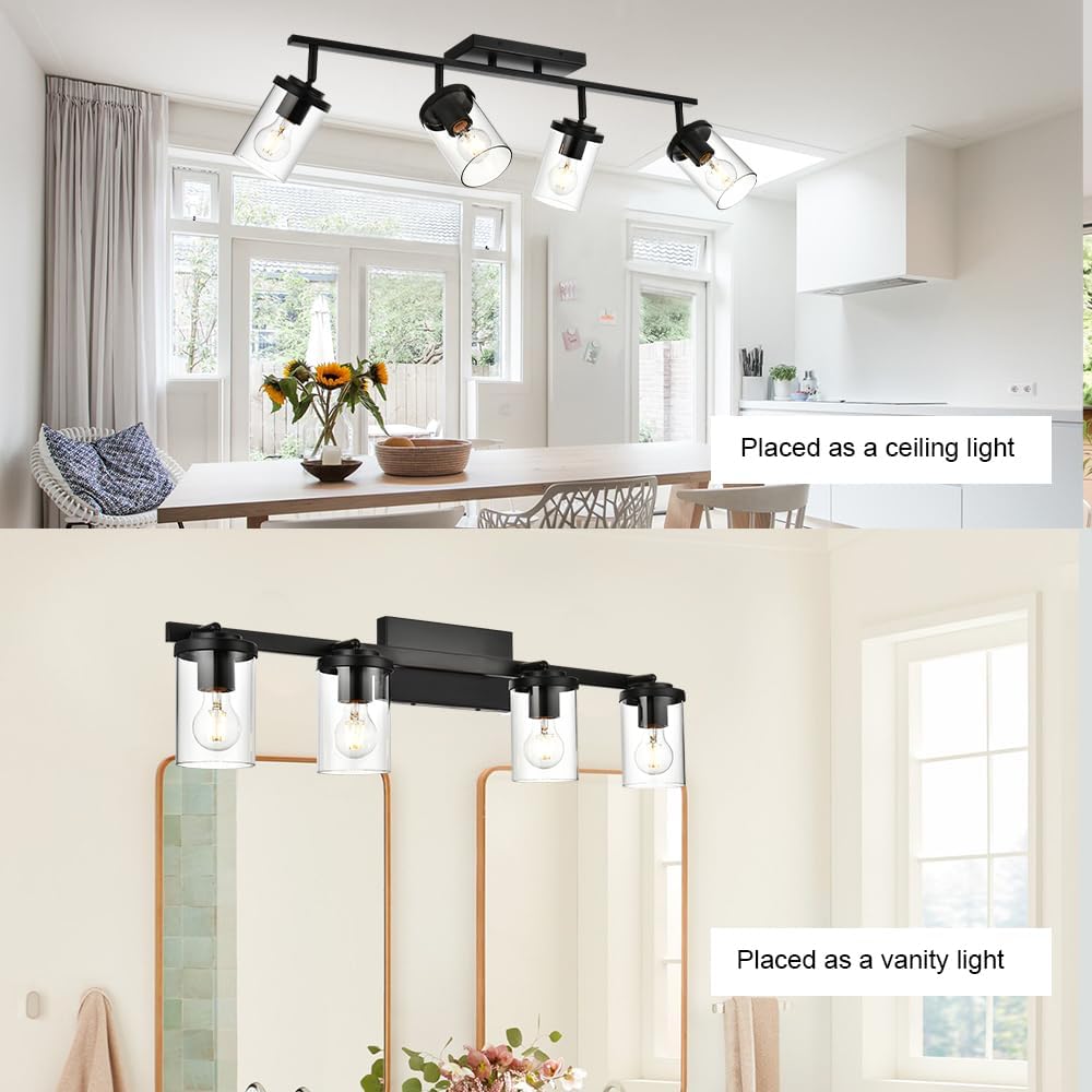 Kit focos techo 4 luces baño lámpara pared multidireccional
