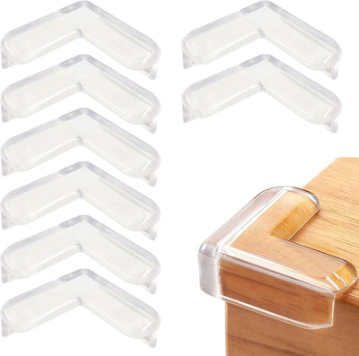 Pack 8 Protectores Esquina Goma Flexible Transparente