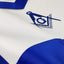 Delantal Masónico Cuero Sintético Azul Cinta Grosgrain Bordes