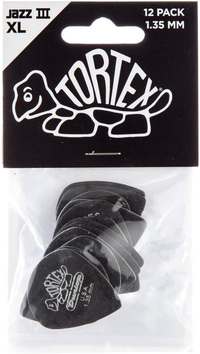 Paquete 12 cuerdas Dunlop Tortex Jazz III XL Negro 0.053pulg