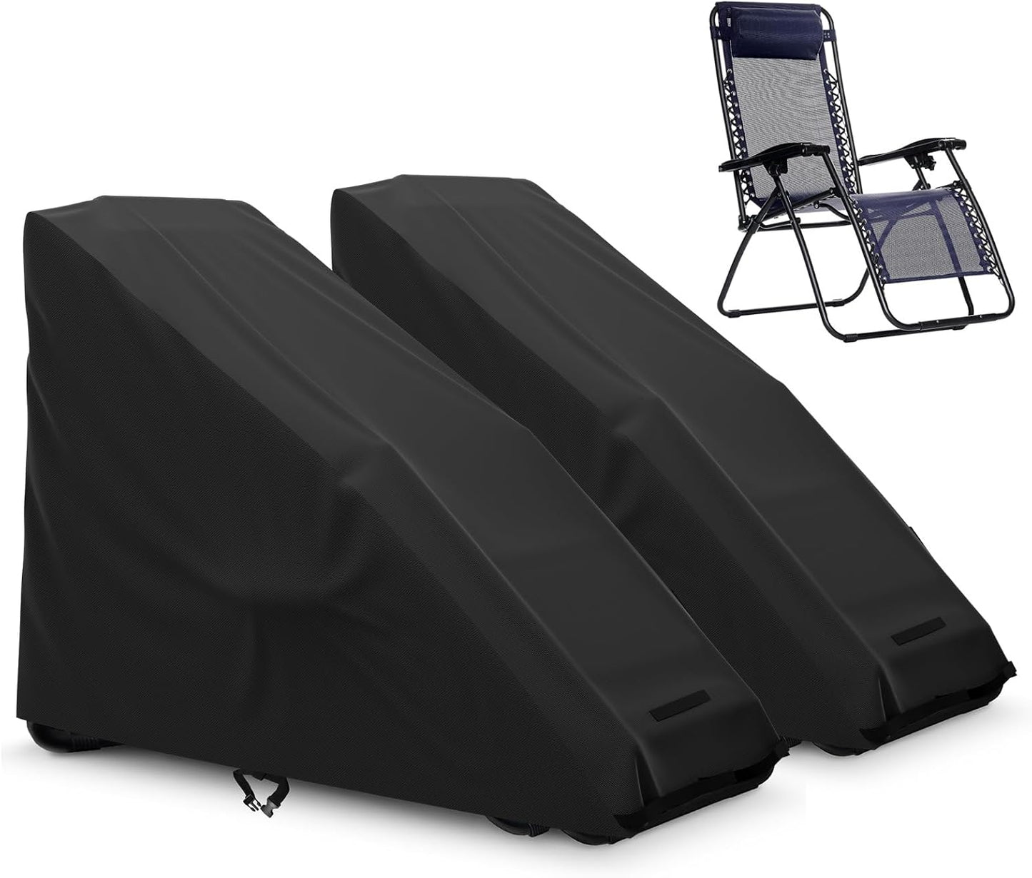 2 Fundas Silla Gravedad Cero Plegables Impermeables Negro