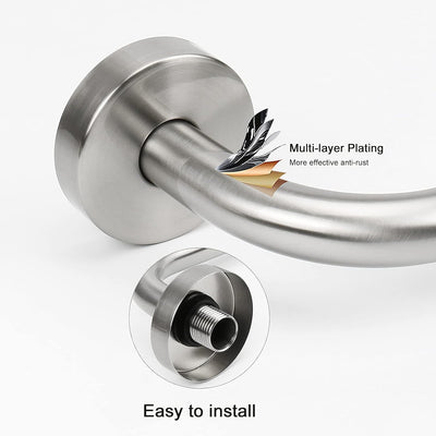 Brazo ducha en S acero inox cepillado 8pulg