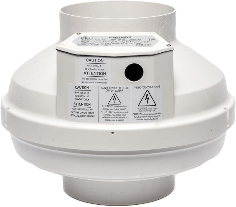 Kit instalación ventilador radón 3x6 pulg silencioso
