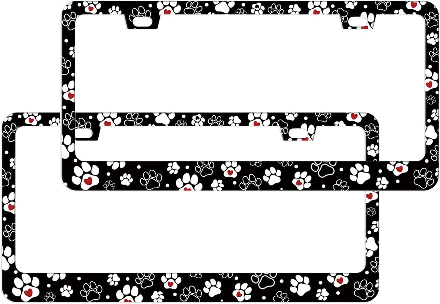 Cubiertas placa matrícula con estampado patas mascotas