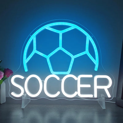 Letrero neón fútbol luces led dormitorio fiesta