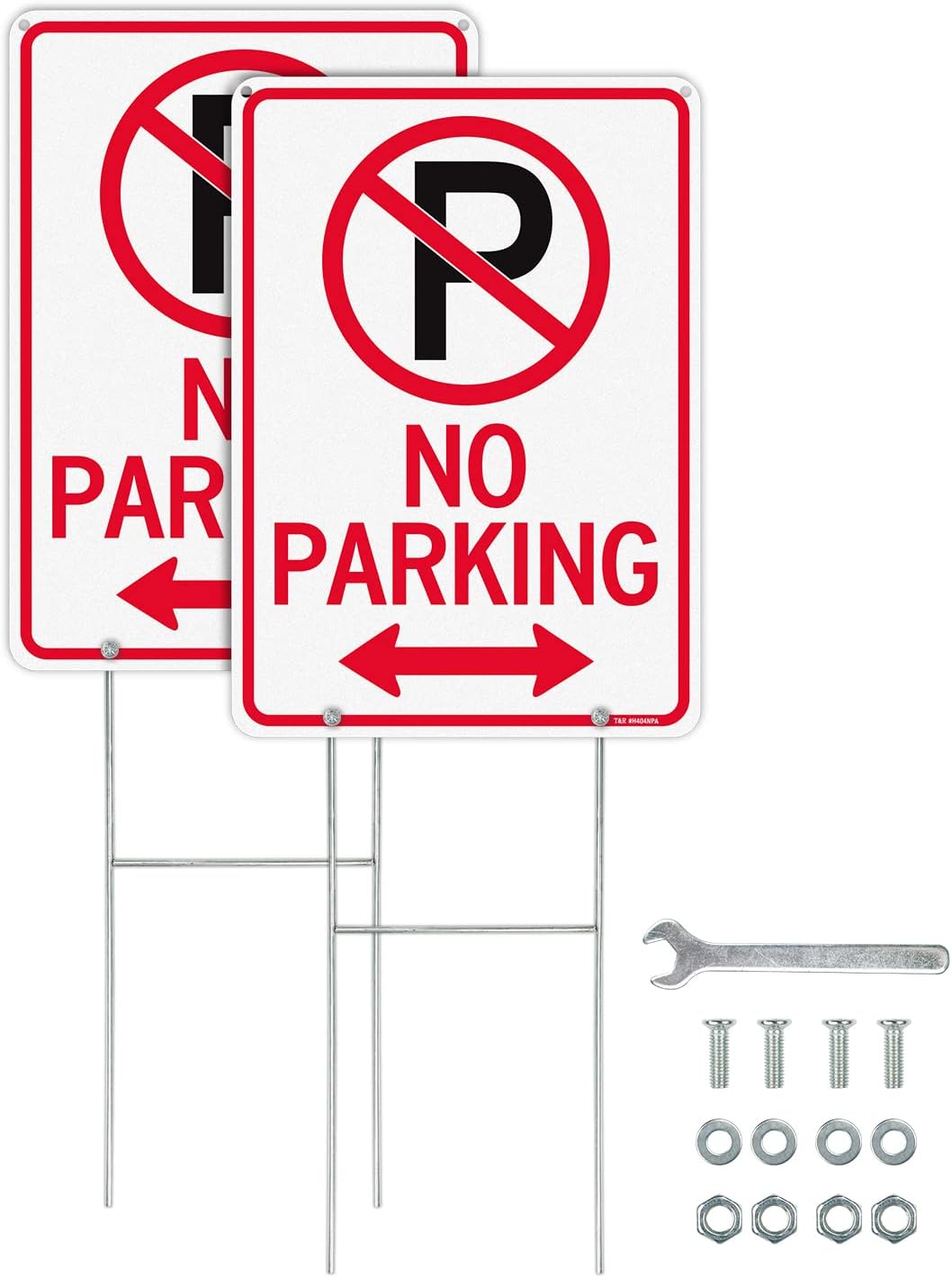 Letrero no estacionamiento aluminio 14x10pulg pack 2
