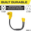 Adaptador enchufe RV macho a 2 hembra 5-15R 2.5pies amarillo