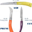 Set 3 Pzas Herramientas Jardinería Sierra Plegable Acero Inox