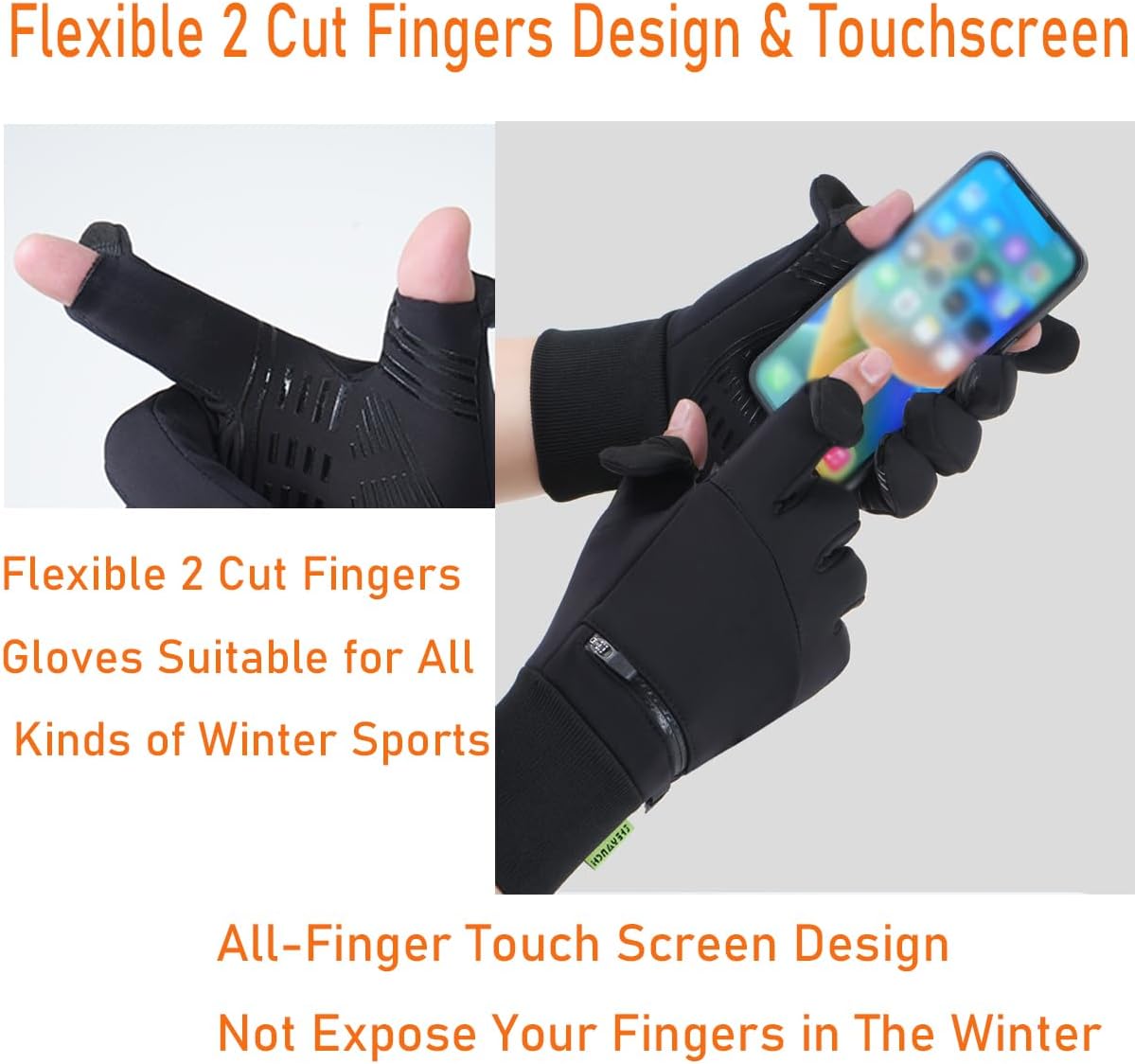 Guantes ciclismo invierno sin dedos tactil hombre mujer