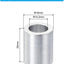 Espaciadores aluminio M10 5 pzas 0.4x0.63x0.79pulg